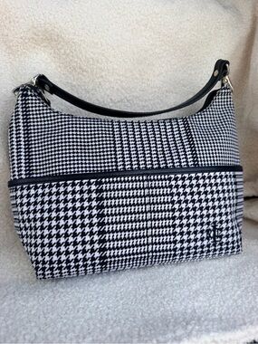 Black & White Houndstooth Shoulder Bag - Classic Women's Tote Ralph Lauren